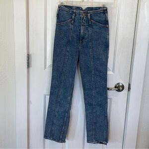 Abercrombie & Fitch Women’s Size 00 Ultra High Rise Mom Blue Distressed Jean